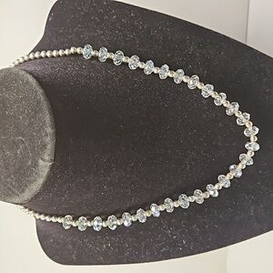COOKIE LEE Crystal & Silvertone 16" Necklace